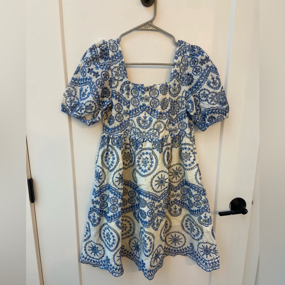Blue and White Dress
